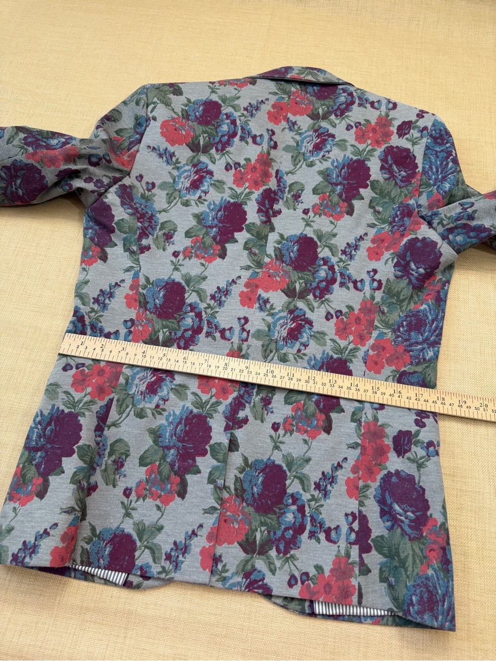 Zara Floral Jersey-like Texture Blazer Jacket - Picture 8 of 16